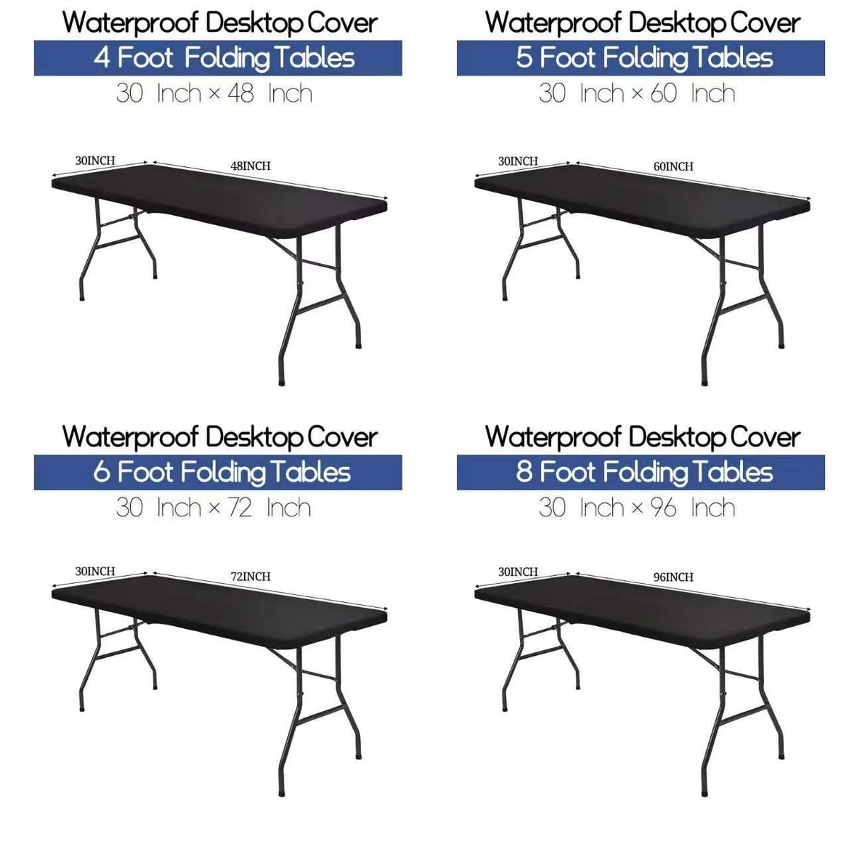 🌸 LIMITED TIME SPECIAL PRICE:$ 19.99!!! ✨Pack Stretch Fabric Table Top Cap Cover, fits 4ft/6ft/8ft Tables