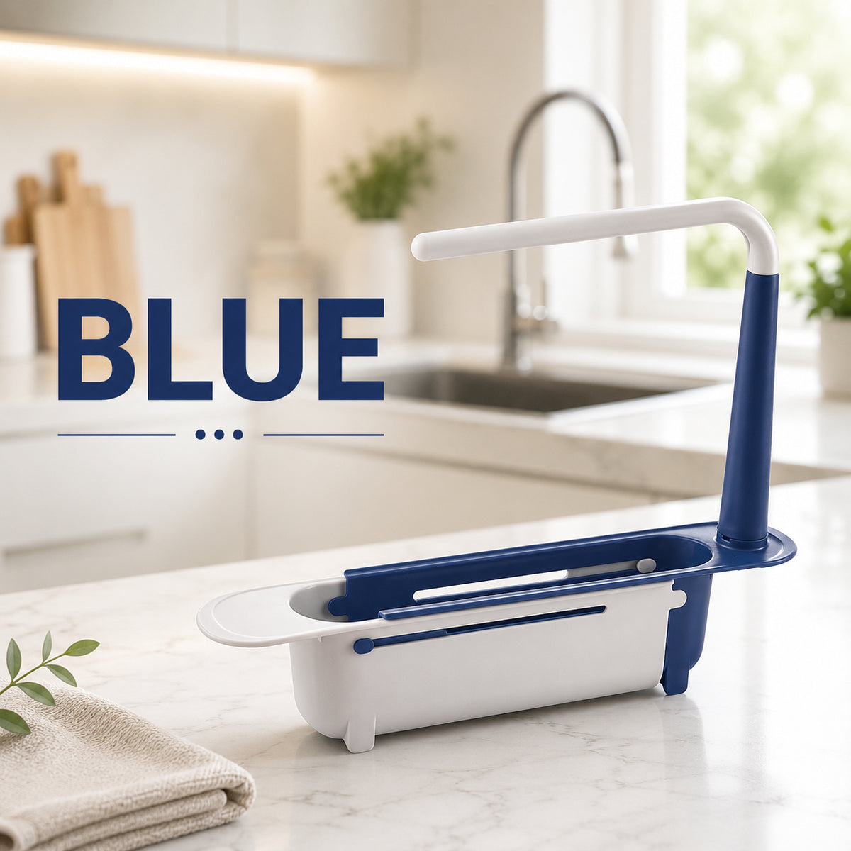 ✨ Adjustable Telescopic Sink Organizer – Drain, Dry & Declutter