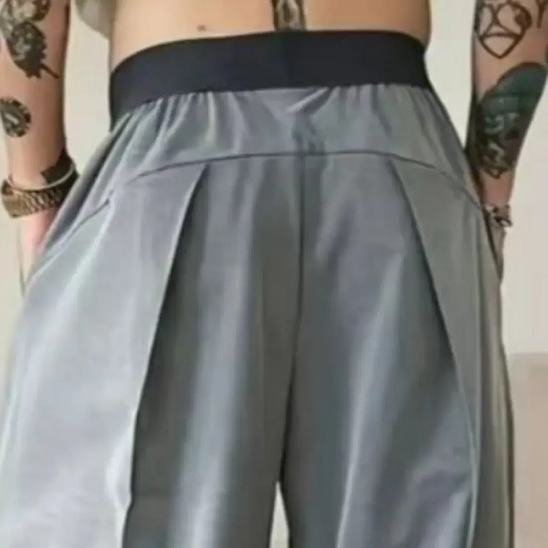 Men's Pleated Wide-Leg Trousers – Relaxed Fit Smart Casual Pants