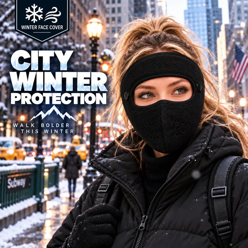Winter Face Mask with Detachable Goggles, Windproof Thermal Fleece Lined Full Face Cover ❄️