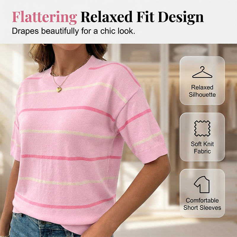 👕 Women's Classic Striped Short-Sleeve T-Shirt