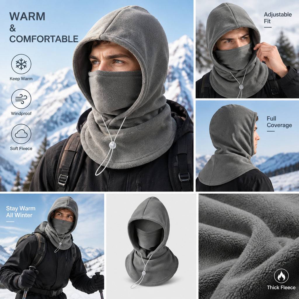 Winter Windproof Balaclava Hood Stay Warm From Head to Neck