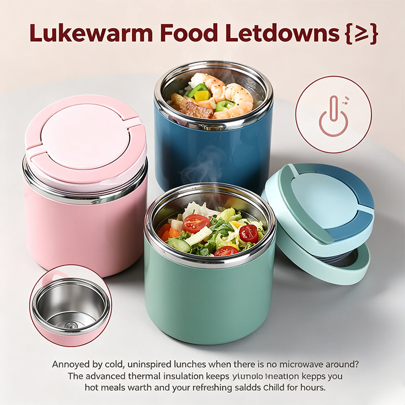 Stainless Steel Bento Style Boxed Lunch Box with Handle - Leakproof, Stackable🍱