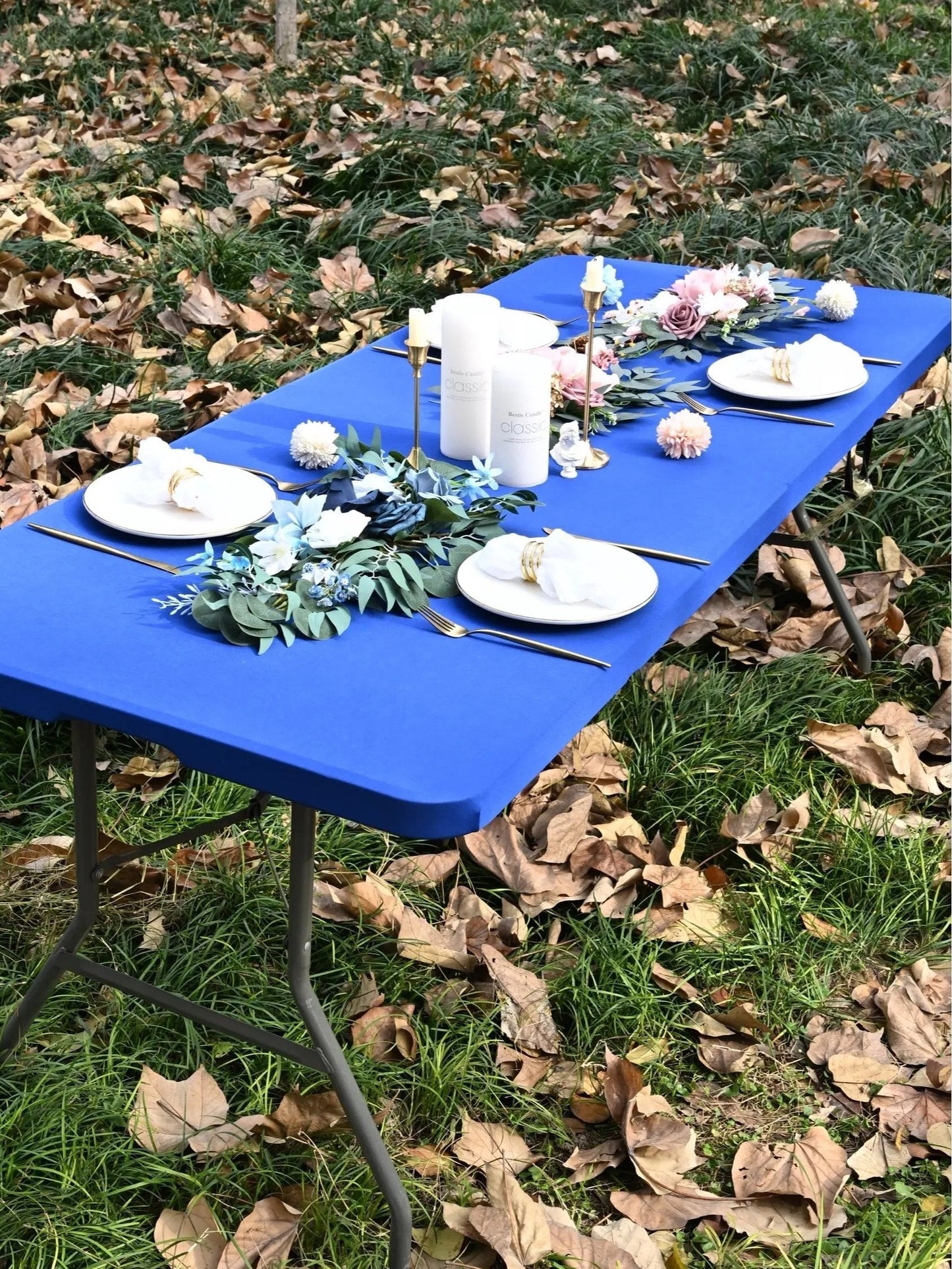 🌸 LIMITED TIME SPECIAL PRICE:$ 19.99!!! ✨Pack Stretch Fabric Table Top Cap Cover, fits 4ft/6ft/8ft Tables