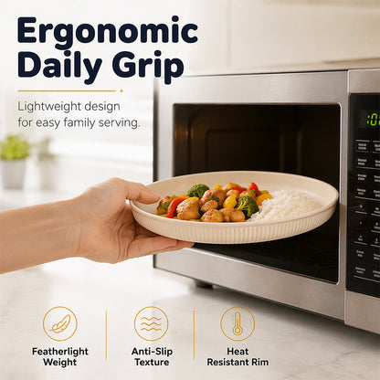 🍽️50% OFF NOW! Unbreakable Wheat Straw Dinner Plates – Reusable Shatter‑Resistant Eco‑Friendly Dining Plates, Stackable Microwave Safe Plates for Kitchen Camping Picnic