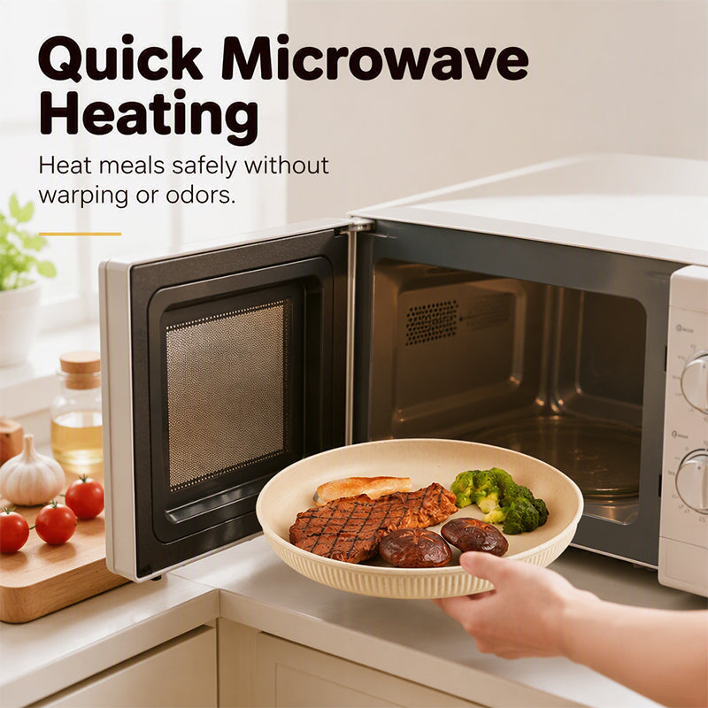 🍽️50% OFF NOW! Unbreakable Wheat Straw Dinner Plates – Reusable Shatter‑Resistant Eco‑Friendly Dining Plates, Stackable Microwave Safe Plates for Kitchen Camping Picnic
