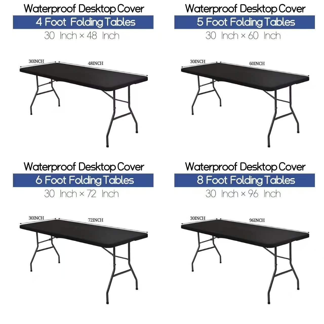 🌸 LIMITED TIME SPECIAL PRICE:$ 19.99!!! ✨Pack Stretch Fabric Table Top Cap Cover, fits 4ft/6ft/8ft Tables