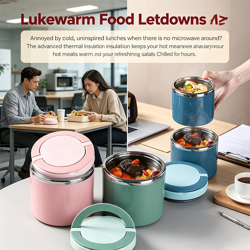 Stainless Steel Bento Style Boxed Lunch Box with Handle - Leakproof, Stackable🍱