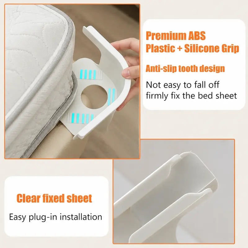 4-Pack Heavy Duty Bed Sheet Clips, Locking Mattress Corner Holders🛏️