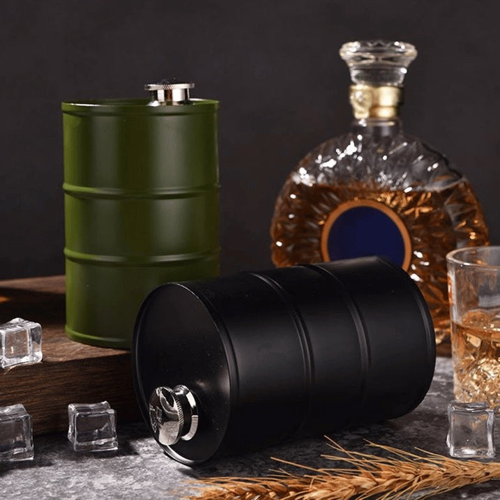 350ml/750ml Oil Drum Anti-rust Leak-proof No Odor Portable Wine Storage🛢Food Grade Camping Whisky Flagon Wine Jug Camping Supplies