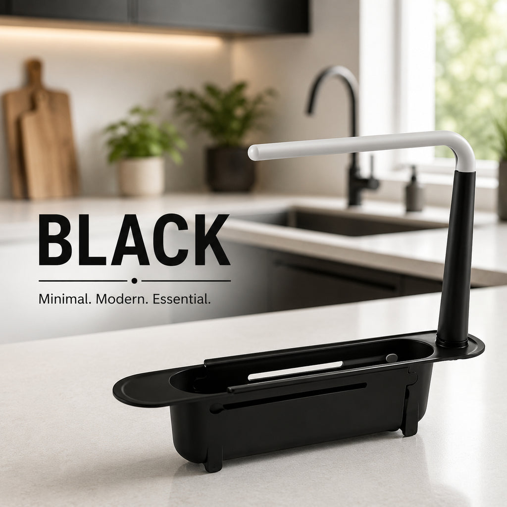 ✨ Adjustable Telescopic Sink Organizer – Drain, Dry & Declutter