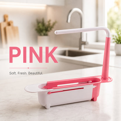 ✨ Adjustable Telescopic Sink Organizer – Drain, Dry & Declutter