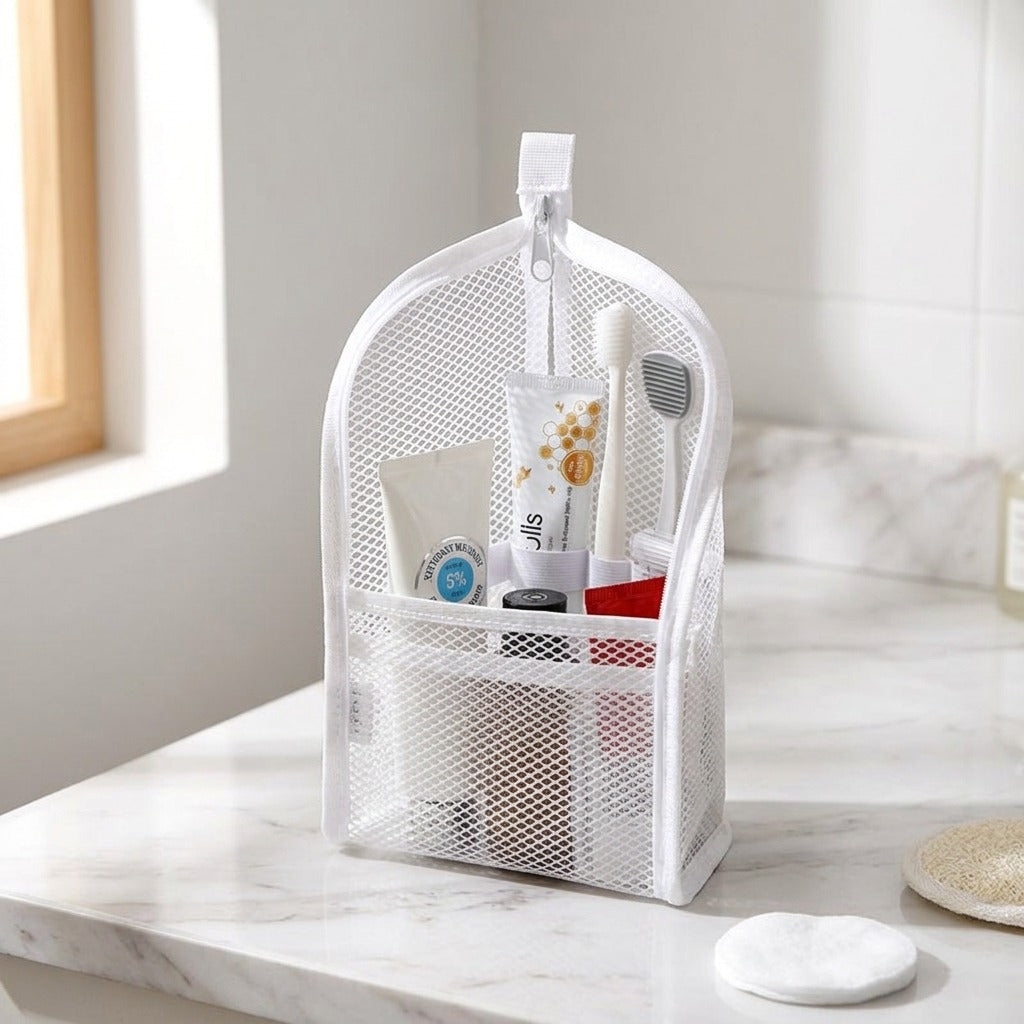 🎒Mesh Zipper Toiletry Storage Pouch-Buy 1 get 1 free - Multi-Pocket Travel Cosmetic Organizer Bag
