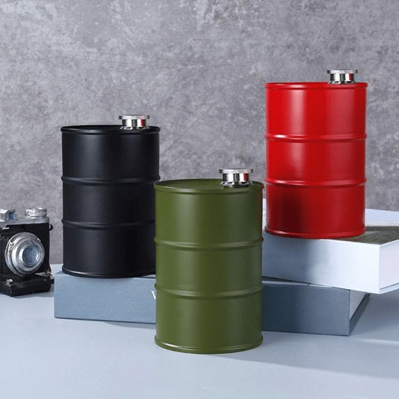 350ml/750ml Oil Drum Anti-rust Leak-proof No Odor Portable Wine Storage🛢Food Grade Camping Whisky Flagon Wine Jug Camping Supplies