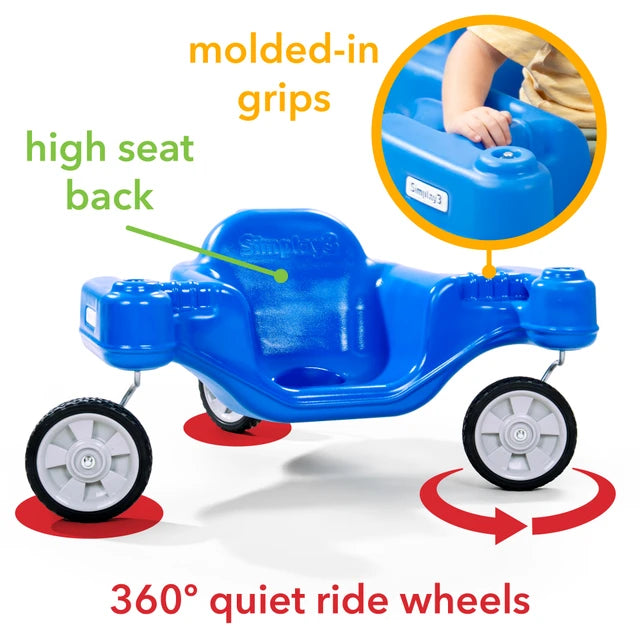 TrioSpin 3-Seat Kids Ride-On Trike – No Pedals, No Batteries, Just Fun