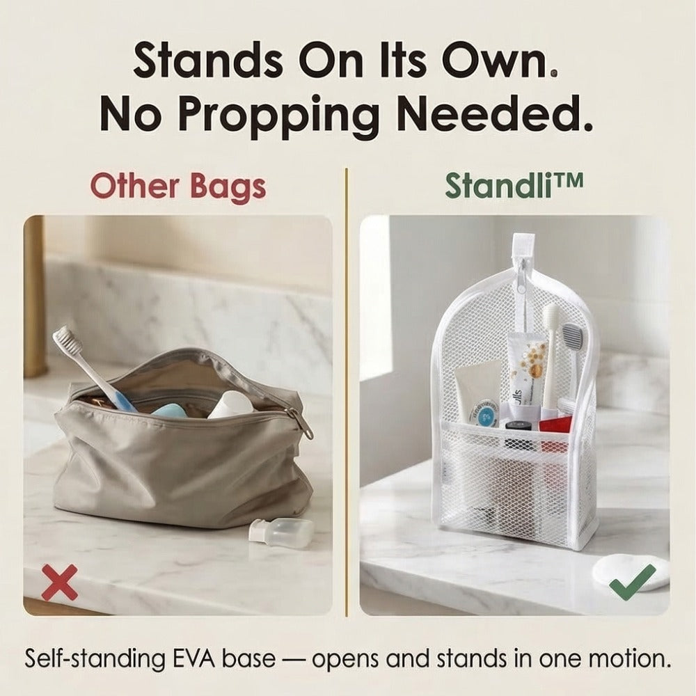 🎒Mesh Zipper Toiletry Storage Pouch-Buy 1 get 1 free - Multi-Pocket Travel Cosmetic Organizer Bag