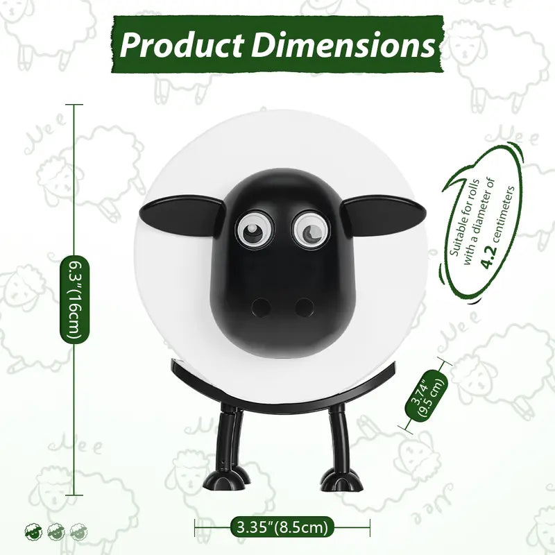 Sheep-Shaped Toilet Roll Holders, Three-Piece Set