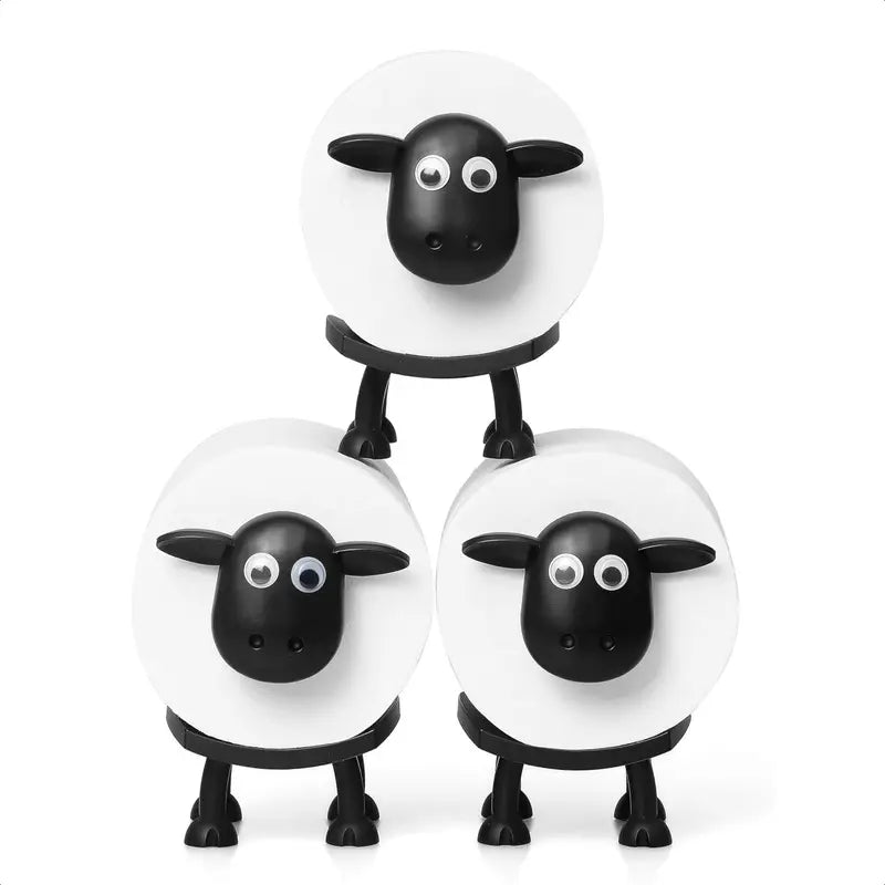 Sheep-Shaped Toilet Roll Holders, Three-Piece Set