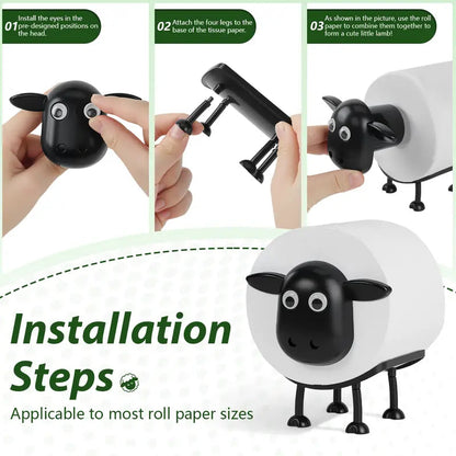 Sheep-Shaped Toilet Roll Holders, Three-Piece Set