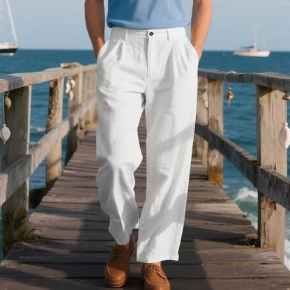 Men's Premium Linen Relaxed Straight-Leg Casual Pants