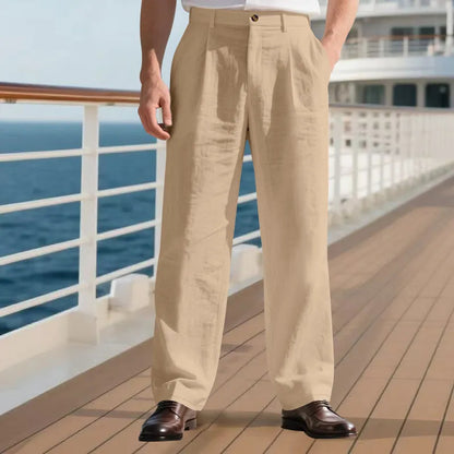 Men's Premium Linen Relaxed Straight-Leg Casual Pants