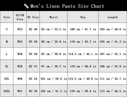 Men's Premium Linen Relaxed Straight-Leg Casual Pants
