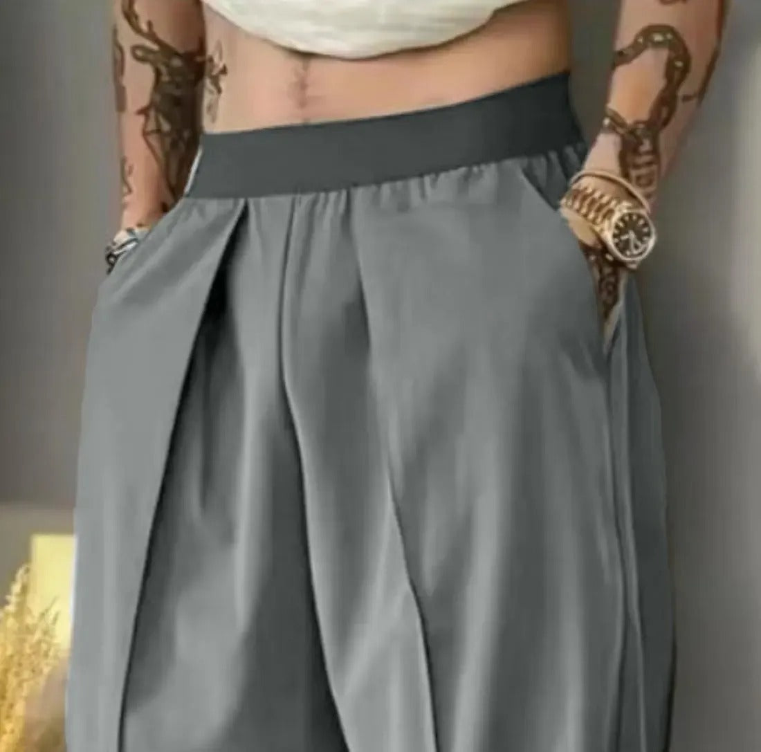 Men's Pleated Wide-Leg Trousers – Relaxed Fit Smart Casual Pants